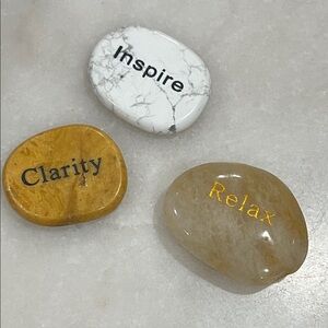 Inspirational Stone Set with Clarity, Inspire, Relax